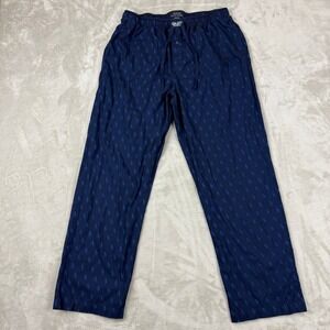 Polo Ralph Lauren Pajama Pants Mens L Blue All Over Pony Logo Lounge Sleep EUC